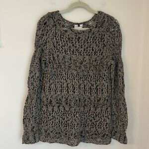 Soft Surroundings Pointella Open Knit speckle Sweater tunic Women Size small EUC